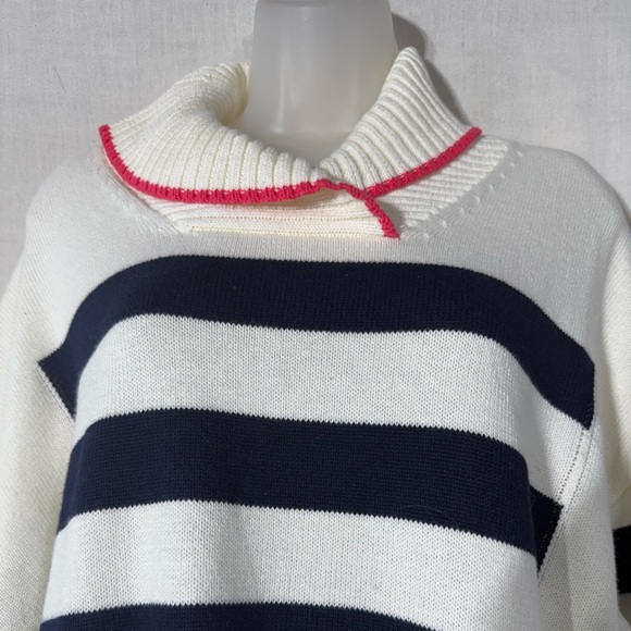 T by Talbots Coolmax stripped Shawl collar sweater Size XL - Picture 4 of 12